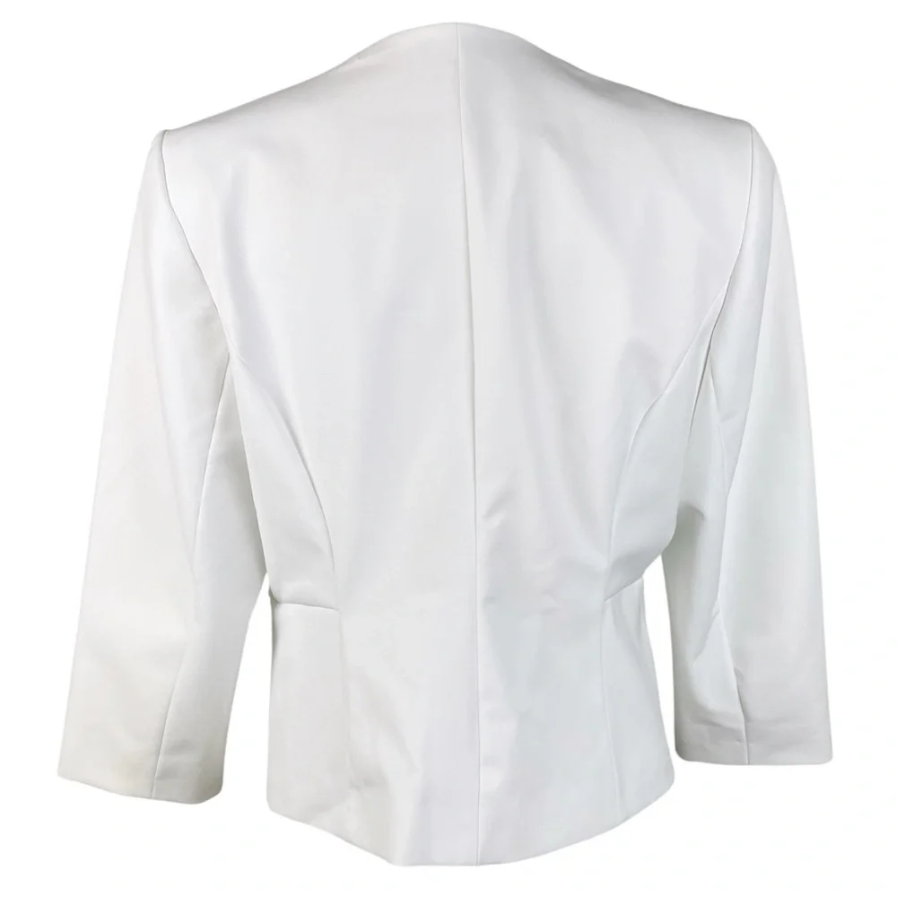 NEW Express Zip Pocket Cutaway Blazer Womens Size 14 Solid White Business Office